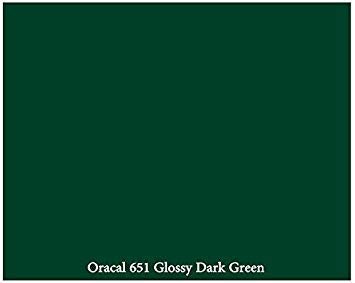 ORACAL 12 x 10 ft Roll of Glossy Oracal 651 Dark Green AdhesiveBacked Vinyl for Craft Cutters Punches and Vinyl Sign Cutters by VinylXSticker
