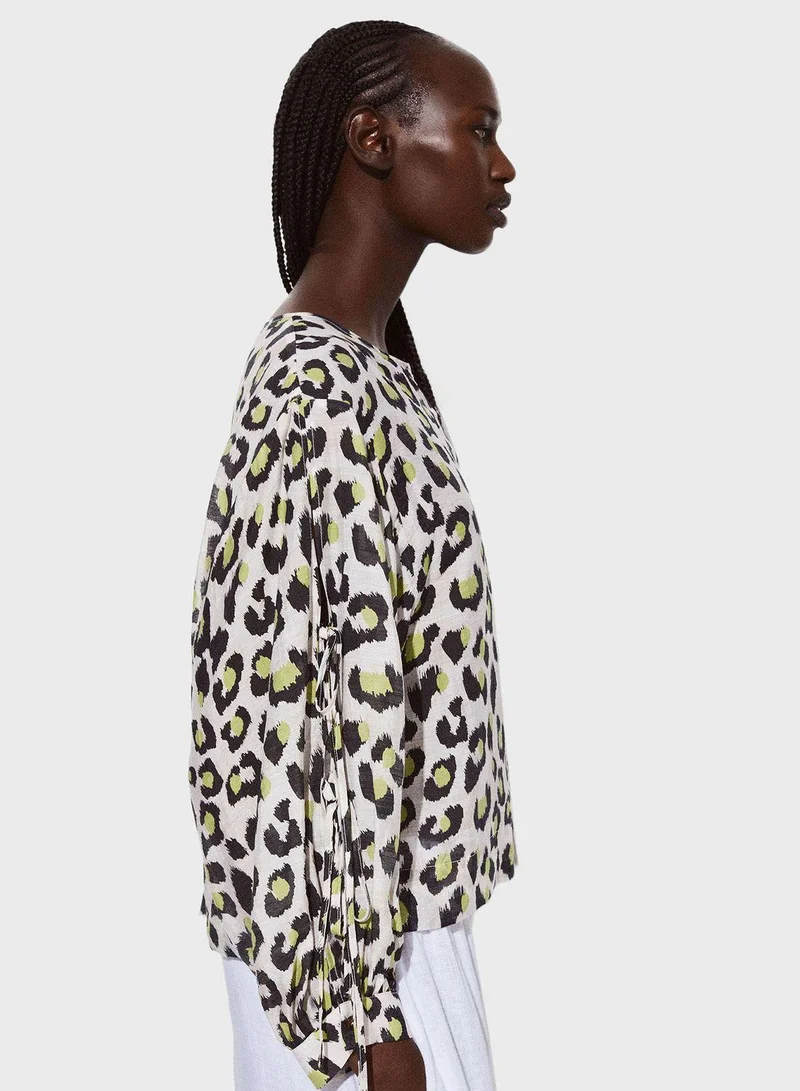 PARFOIS Floral Print Button Down Shirt