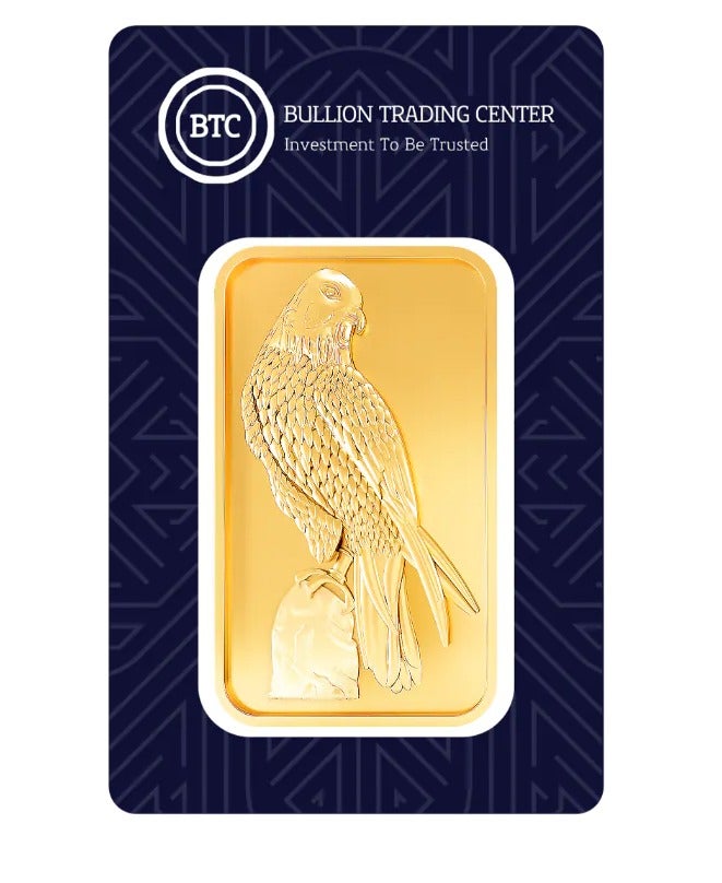 بي تي سي 2.5 جم سبيكة ذهب عيار 24 - الصقر - Image 1