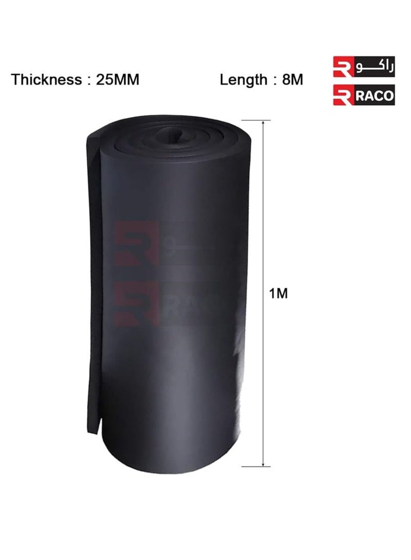 RACO RACO Pipe Insulation Foam Soft Rubber Sheet Roll to Protect Pipes and Heat Preservation Moisture-Proof Waterproof Thermal Insulation (25MM, SELF ADHESIVE) - Image 2