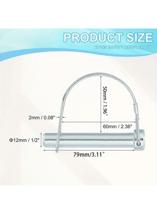قطعتان من دبابيس قفل مقصورة المقطورة الفولاذية الثقيلة مع قفل سلك الأمان - Image 4