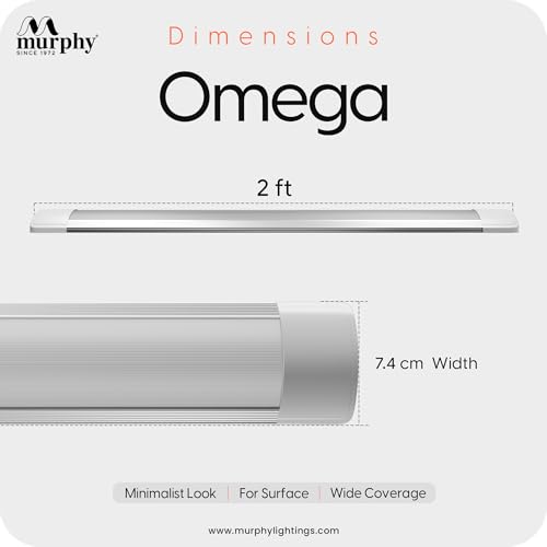 Murphy Omega 20W LED Tube Light | Ultra-Slim 2ft Aluminium Batten | Soft Cool White Glow (Pack of 1) - Image 4