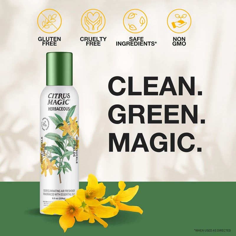 Citrus Magic Herbaceous Odor Eliminating Air Freshener Spray, Honeysuckle Fields, 8-Ounce, Pack of 2 - Image 4