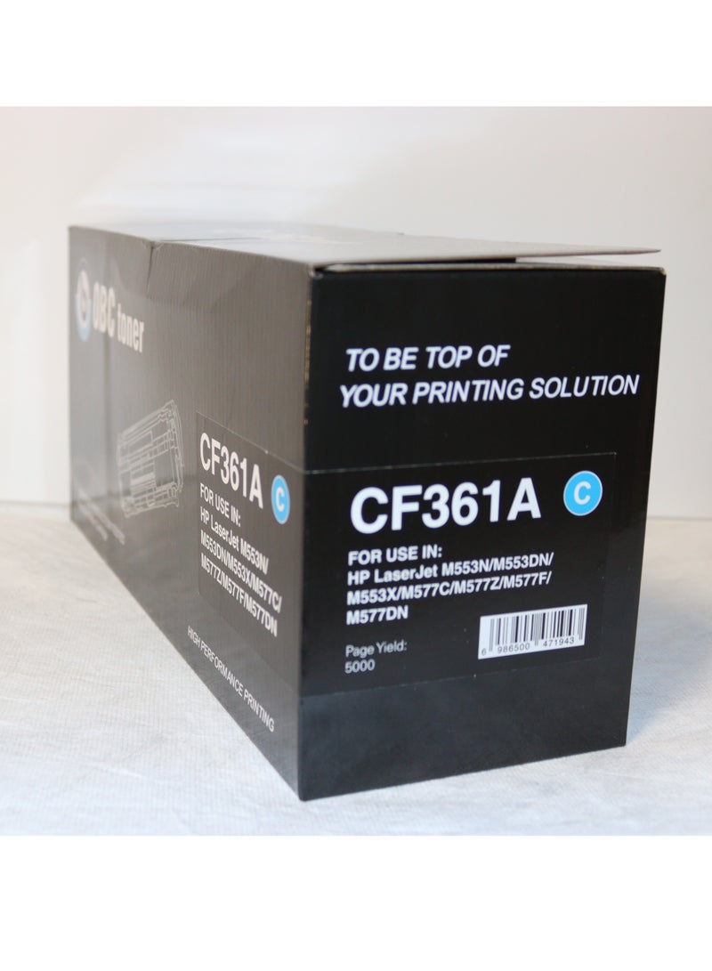 OBC Compatible Cyan Laser Toner Cartridge Replacement for HP CF361A-508A - Prints up to 5000 pages in high professional color quality - Image 2