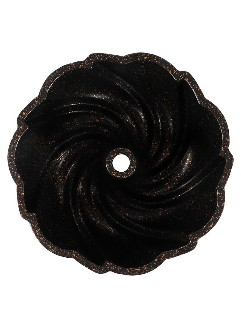 Serenk Serenk Fun Cooking Pinwheel Cake Pan, Die Cast Coating with Elegant Pattern, Non Stick Bakeware,  Cake Mould for Professional Taste, 9.5”, Round, Yellow  - Image 2