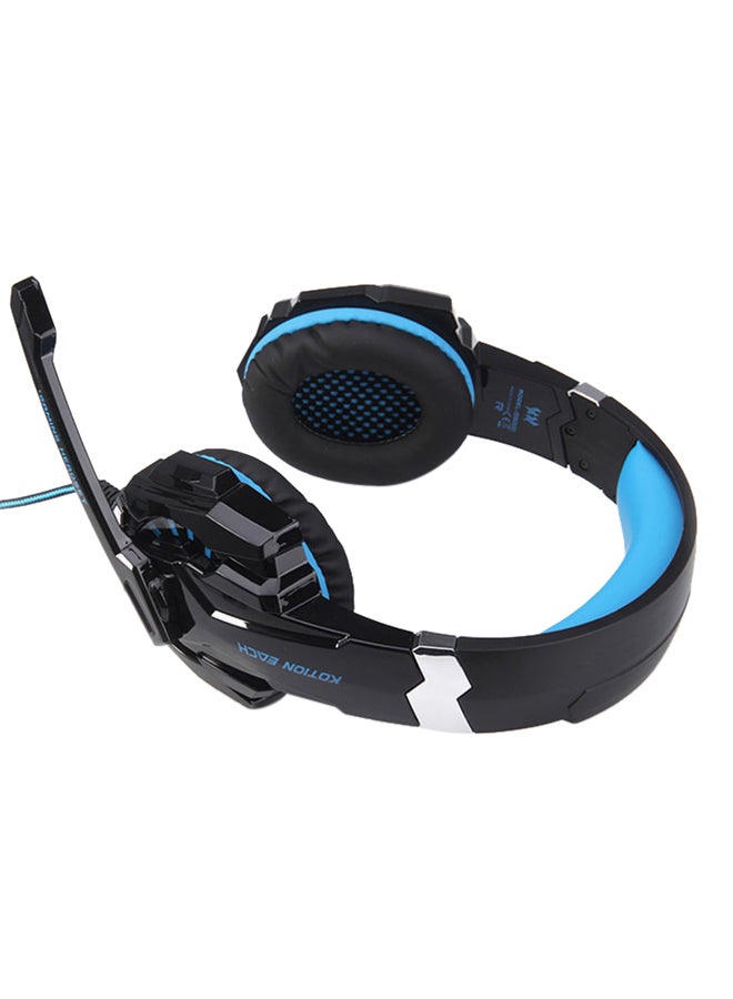 KOTION EACH Over-Ear Pro Gaming Wired Headset With Mic - PlayStation 4 Black/Blue - Image 2