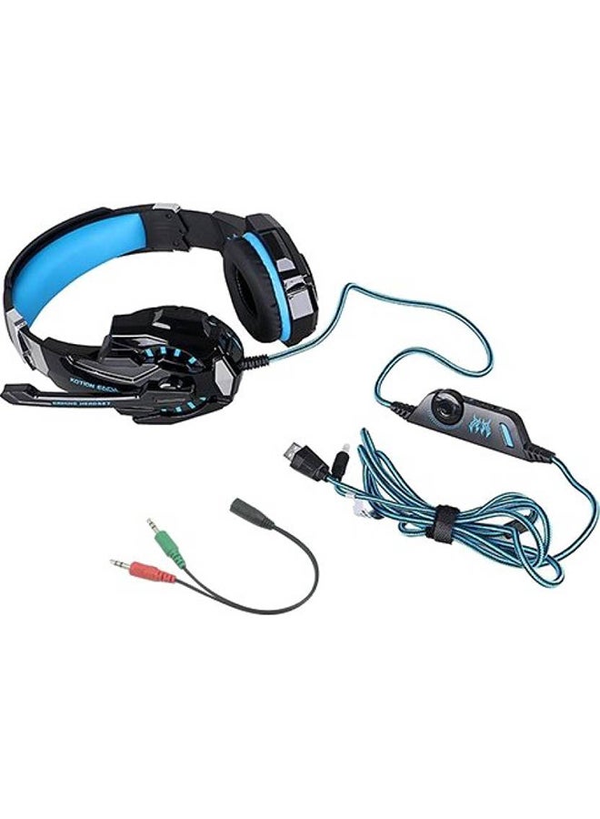 KOTION EACH Over-Ear Pro Gaming Wired Headset With Mic - PlayStation 4 Black/Blue - Image 4