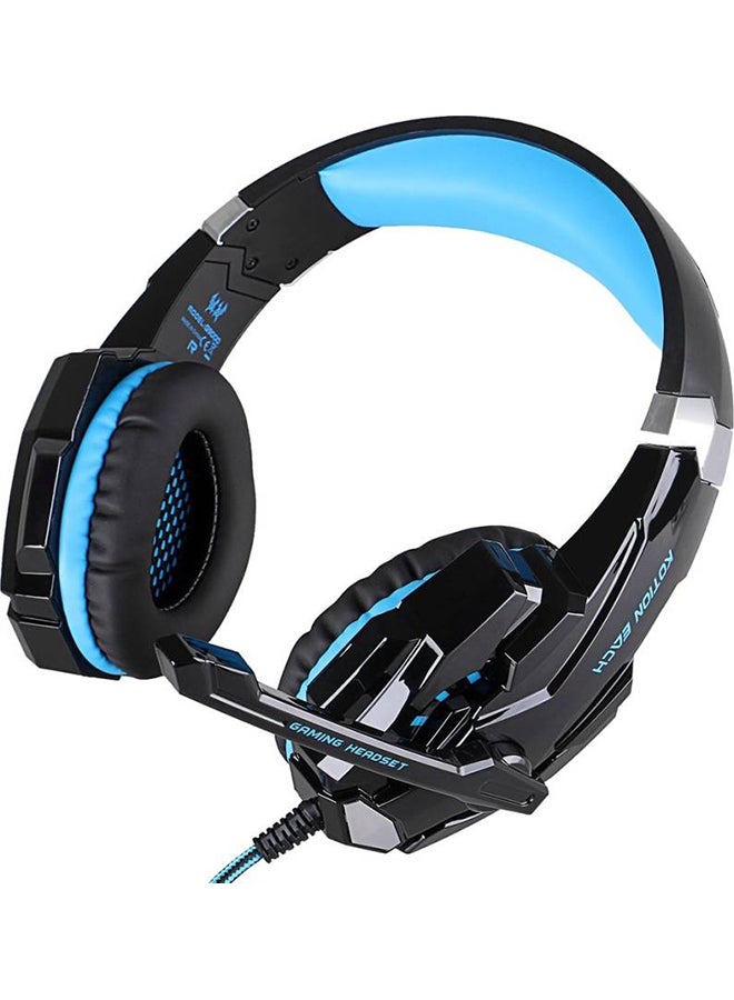 KOTION EACH Over-Ear Pro Gaming Wired Headset With Mic - PlayStation 4 Black/Blue - Image 1