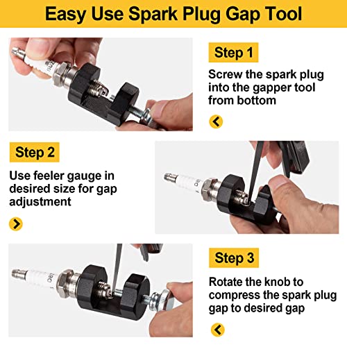 Toolwiz Spark Plug Gap Tool 2pcs, High Precise Gapping Tool Adjustment Kit for 12mm 14mm Thread Spark Plug - Image 4