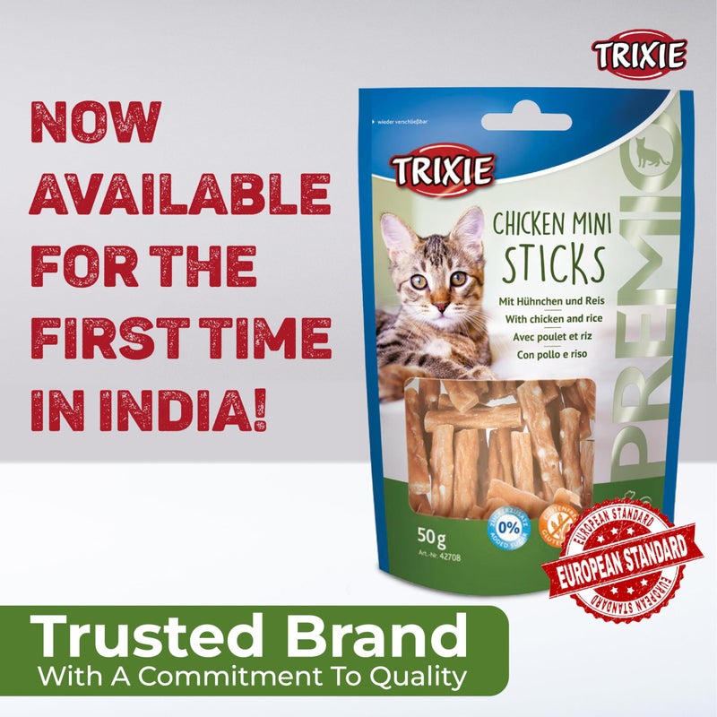 Schesir Pink Salmon & Carrot Cat Soup (85g) + Premio Chicken Mini Sticks (50g) Nourishing Meal & Reward Combo Real Salmon & Chicken Rich in Protein Gentle & Tasty for Adult Cats - Image 3