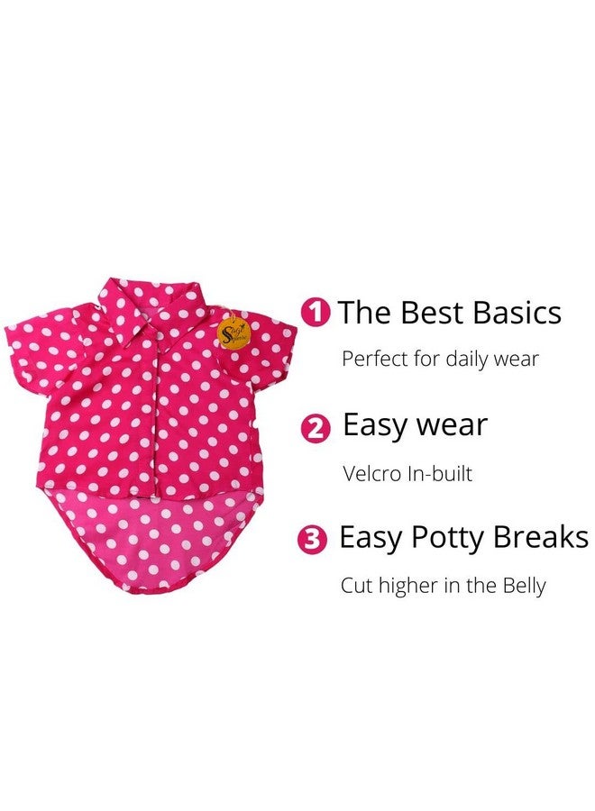 سايج سكوير قميص كلاب مطبوع عليه شعار Crazy، قميص كلاب رائج، خفيف الوزن وناعم للغاية، ملابس كلاب مريحة وجيدة التهوية، ملابس عصرية (وردي بولكا) (مقاس كبير - 20 بوصة) - Image 5