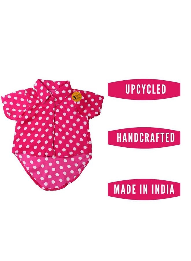 سايج سكوير قميص كلاب مطبوع عليه شعار Crazy، قميص كلاب رائج، خفيف الوزن وناعم للغاية، ملابس كلاب مريحة وجيدة التهوية، ملابس عصرية (وردي بولكا) (مقاس كبير - 20 بوصة) - Image 3