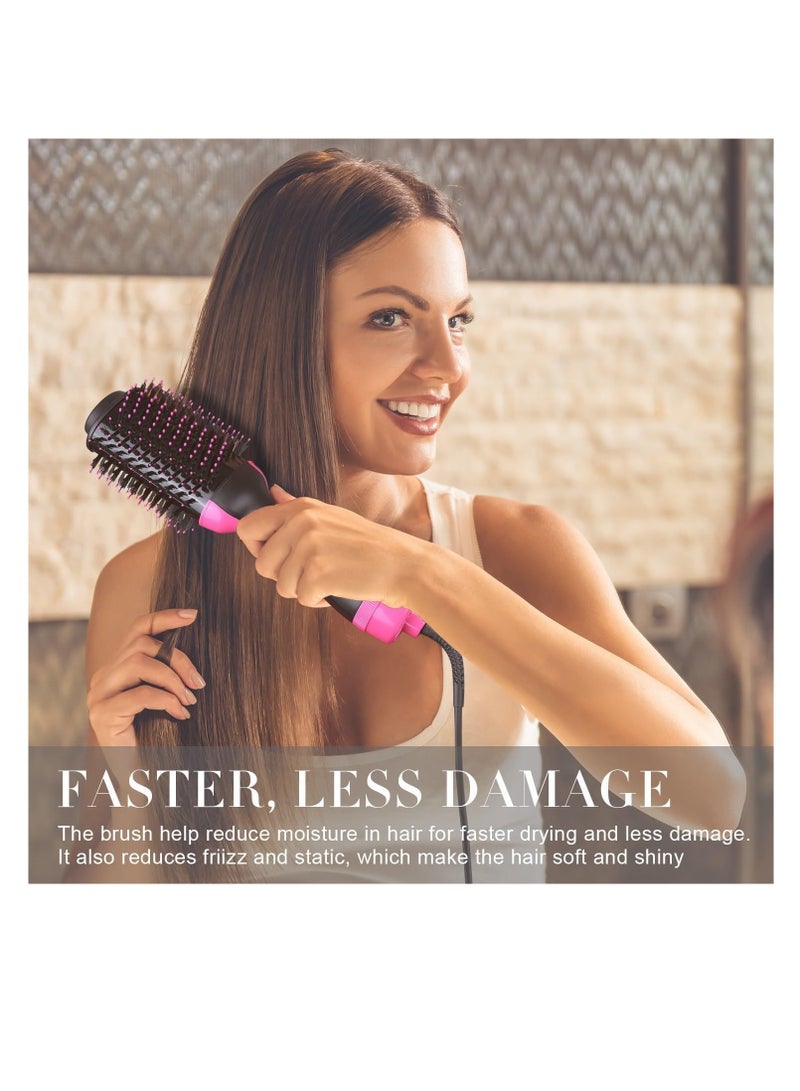 Excefore Hair Dryer Brush Blow Dryer Brush in One, 4 in 1 Hair Dryer and Styler Volumizer with Negative Ion, Hot Air Brush Hair Straightener, Curling Brush Oval Shape, Pink - Image 4