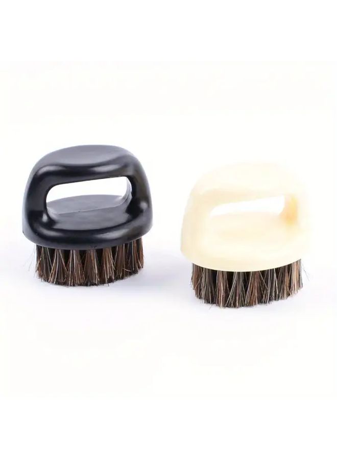 Black Mens Shaving Brush With Horse Bristles Ergonomic Handle Beard Care Tool - Image 3