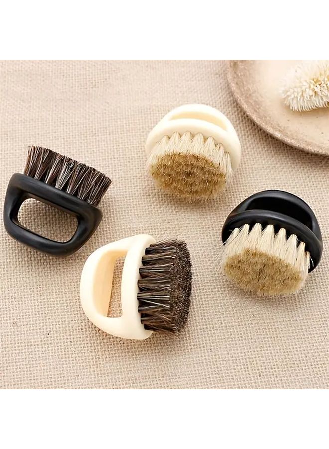 Black Mens Shaving Brush With Horse Bristles Ergonomic Handle Beard Care Tool - Image 2