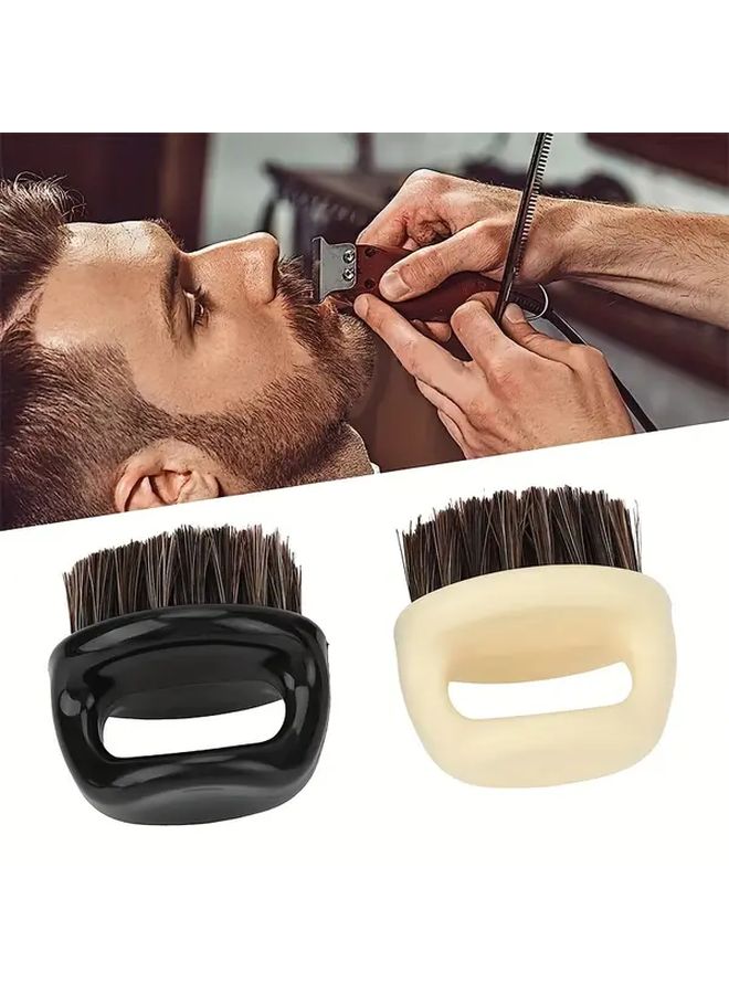 Black Mens Shaving Brush With Horse Bristles Ergonomic Handle Beard Care Tool - Image 4
