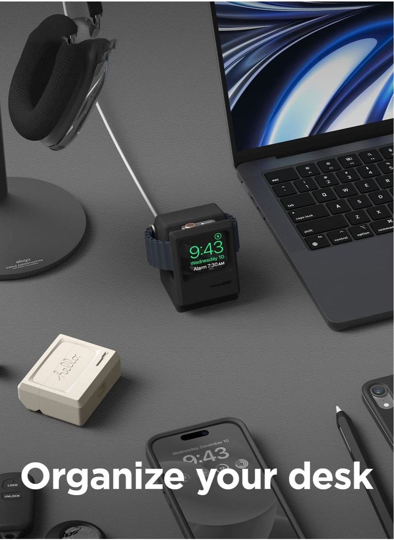 Elago - W3 Stand for Apple Watch Charger Stand Compatible with Apple Watch Ultra 49mm, Series 8/7 (45mm), Series 6/SE/5/4 (44mm) - Black - Image 1