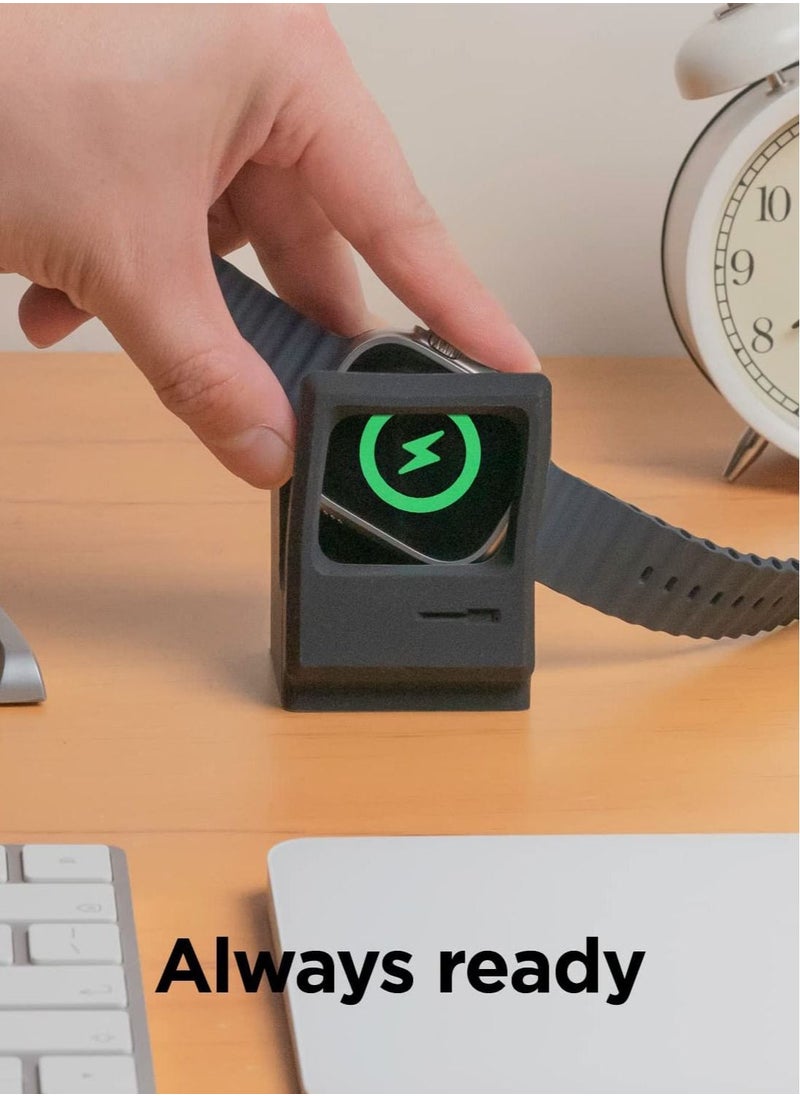 Elago - W3 Stand for Apple Watch Charger Stand Compatible with Apple Watch Ultra 49mm, Series 8/7 (45mm), Series 6/SE/5/4 (44mm) - Black - Image 1