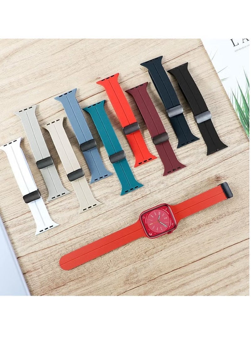 دوسالا ساعة آبل باند 38mm 40mm 41mm - حزام رياضي ناعم سيليكون قابل للإفراج السريع للنساء والرجال - صديق للبشرة، مقاوم للتعرق، حزام بديل خفيف الوزن متوافق مع ساعة آبل سلسلة 6 7 8 9 SE - سهل التركيب ومريح في الارتداء - Image 4