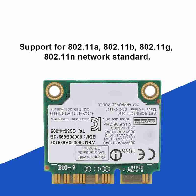 Wireless Network Card Mini PCI-E Interface Dual Band 300M Speed - Lenovo Dedicated Intel Centrino Advanced-N 6235ANHMW for Lenovo M93z M93P Desktop - Image 1