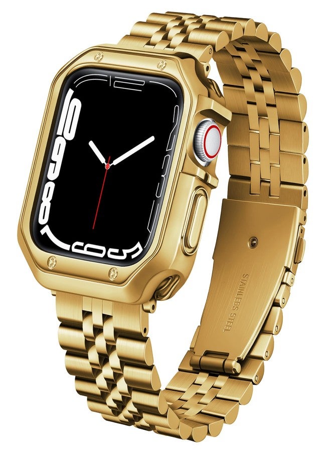 BINLUN Compatible with Apple Watch Band 49mm 46mm 45mm 44mm 42mm 41mm 40mm 38mm for Men Women, Stainless Steel Metal Strap with TPU Case Fit for iWatch Series Ultra/SE3/11/10/9/8/7/SE2/SE/6/5/4/3/2/1 - Image 1