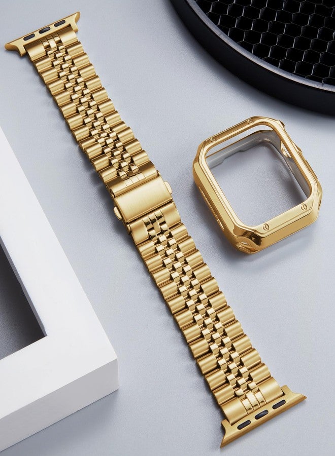 BINLUN Compatible with Apple Watch Band 49mm 46mm 45mm 44mm 42mm 41mm 40mm 38mm for Men Women, Stainless Steel Metal Strap with TPU Case Fit for iWatch Series Ultra/SE3/11/10/9/8/7/SE2/SE/6/5/4/3/2/1 - Image 2