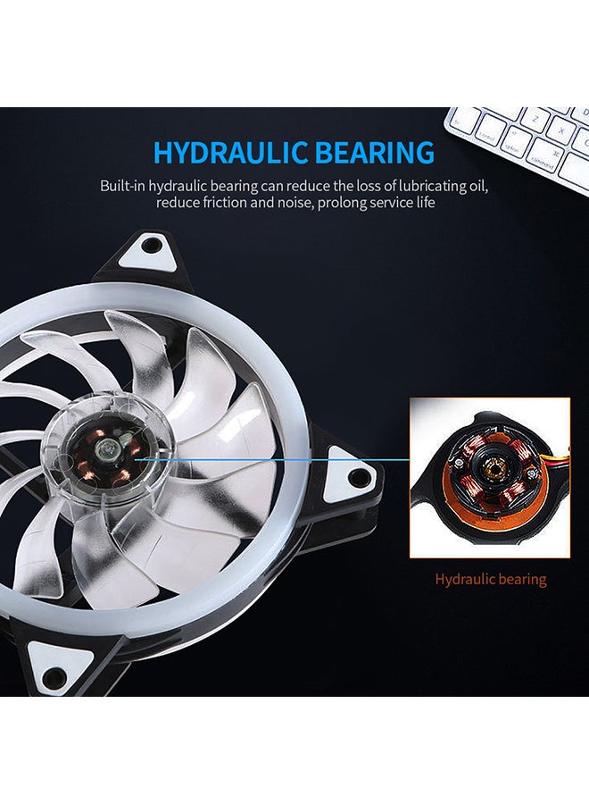 5-Piece Computer Radiator RGB Fan 12 cm White/Black - Image 5