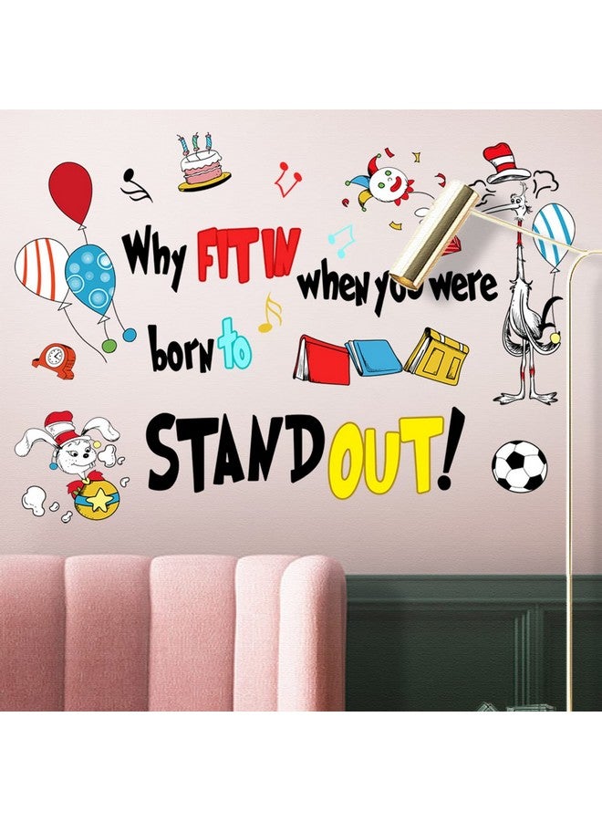 Maydahui Why Fit in When You were Born to Stand Out Wall Decal Dr Seuss Quote Wall Vinyl Sticker (21.2 x 30.6 Inch) Peel Stick Removable Kids Room Art Mural Decor for Baby Bedroom Nursery Classroom - Image 5
