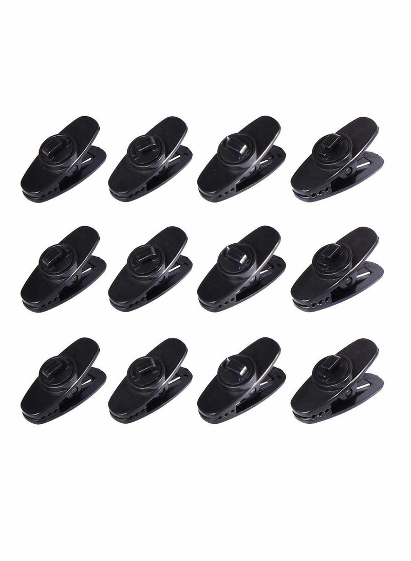 Y&D Earphone Wire Clips for Wire, Fixed Cable on The Clothes, 12 Pcs Black Most Headset - Image 1
