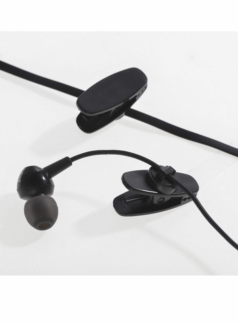Y&D Earphone Wire Clips for Wire, Fixed Cable on The Clothes, 12 Pcs Black Most Headset - Image 3