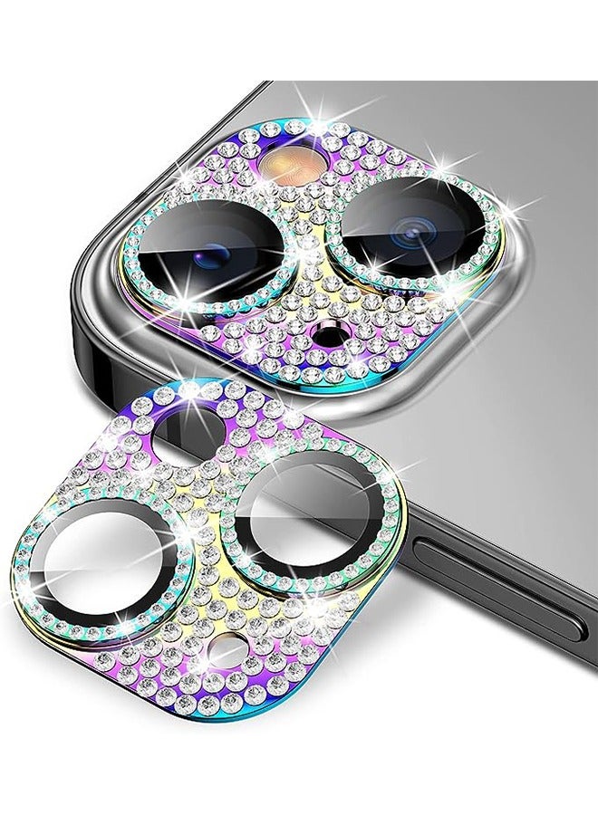 iPhone 15 iPhone 15 Plus Camera Lens Protector Bling Lens Cover 3D Rhinestone Diamond 9H Tempered Glass Camera Case Anti Scratch Shockproof Metal Screen Full Protective Mobile Accessory - Image 1