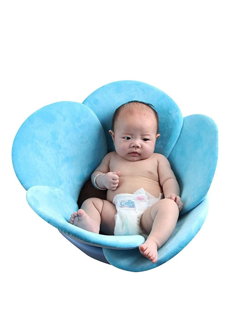 Y&D Baby Bath Sponge Support Cushion, Flower Pillow Comfort Pad for 0-6 Months, Blue  - Image 2