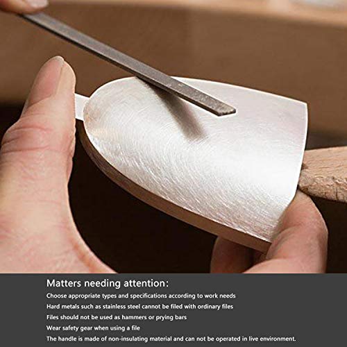 KALIM 10PCS Needle File Set High Carbon Steel File Set with Plastic Non-Slip Handle, Hand Metal Tools for Wood, Plastic, Model, Jewelry, Musical Instrument and DIY (6 Inch Total Length) - Image 4
