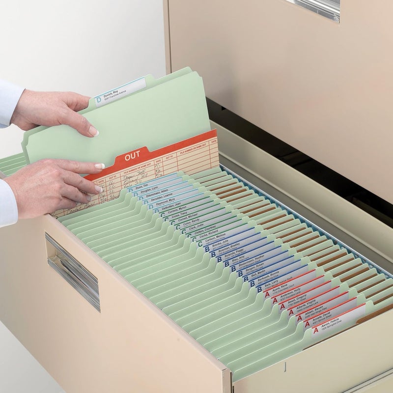 Smead Pressboard Classification Folder with SafeSHIELD Fasteners 2 Dividers 2 Expansion Letter Size GrayGreen Pack of 20 14074 - Image 5
