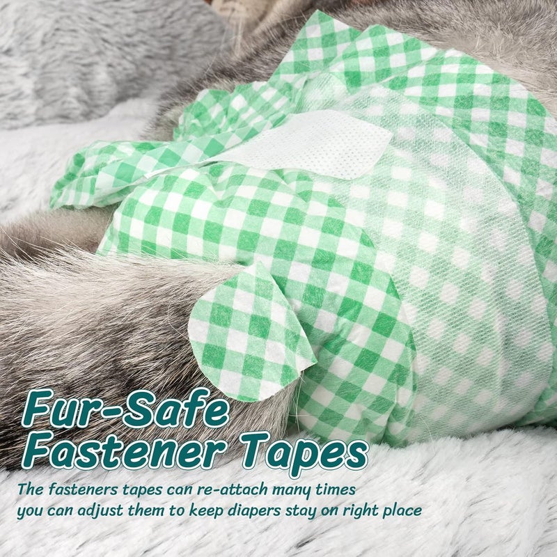 Pet Soft Disposable Cat Diapers - Female Dog Diapers for Cats & Dogs in Heat Period or Urine Incontinence, Doggie Diapers Ultra Absorbent Leak-Proof Puppy Diapers 24pcs (Green, XXS) - Image 2