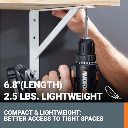 Worx 20V Cordless Drill Driver, 84pc Accessory Kit, Variable 2-Speed, 265 In-Lbs Torque, 20+1 Clutch, Lightweight, Compact, 3/8-Inch Keyless Chuck - Battery & Charger Included - Image 4