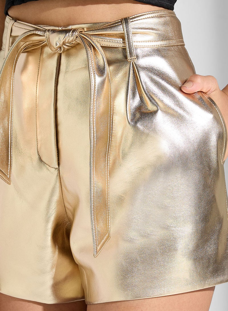 Never fully Dressed Pu High Waist Shorts  - Image 4