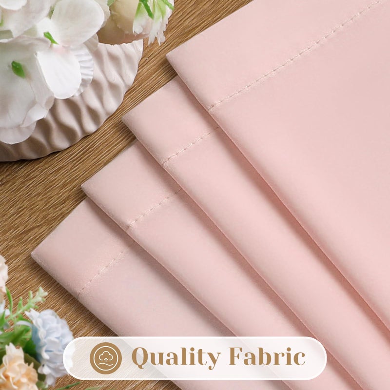 HOMEIDEAS HOMEIDEAS Non-See-Through Blush Pink Privacy Sheer Curtains 52 X 45 Inches Long 2 Panels Semi Sheer Curtains Light Filtering Window Curtains Drapes for Bedroom Living Room - Image 4