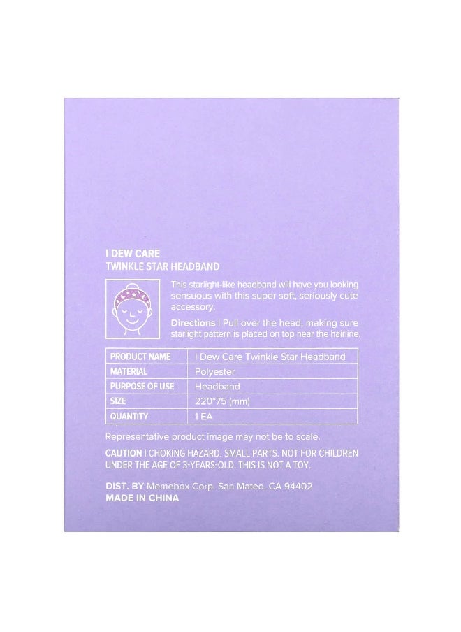 I DEW CARE I Dew Care, Twinkle Star Headband, Purple, 1 Headband  - Image 3