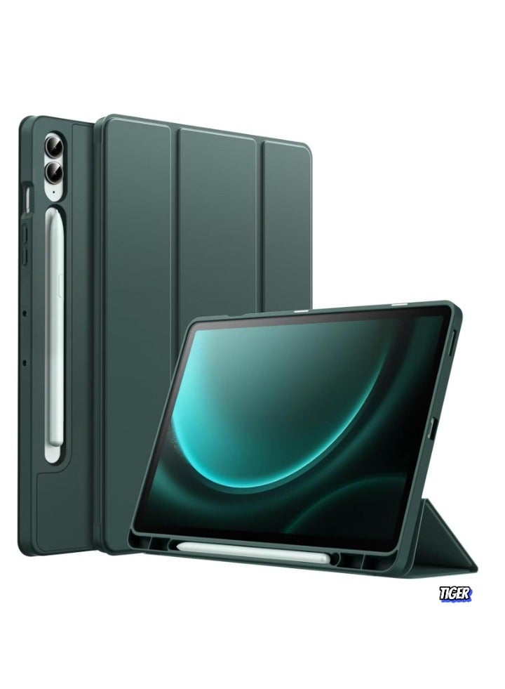 TIGER Premium Case for Samsung Galaxy Tab S9 FE+ 12.4-Inch with S Pen Holder, Soft TPU Tri-Fold Stand Protective Tablet Cover, Supports S Pen Charging, Auto Wake Sleep Function, Durable & Stylish Protection for Your Device - Image 1