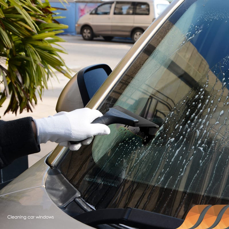 إيهدس ممسحة مطاطية صغيرة من Ehdis، مقاس 5 بوصات، مكشطة الزجاج الأمامي للسيارة، مرآة زجاجية، باب الحمام، تنظيف الحمام (أسود نقي) - Image 5