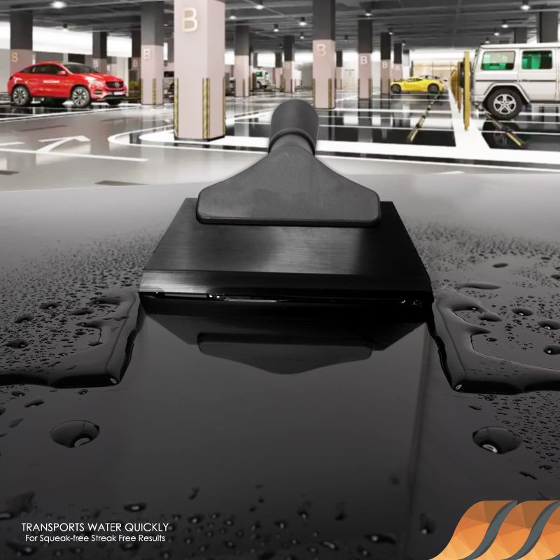 إيهدس ممسحة مطاطية صغيرة من Ehdis، مقاس 5 بوصات، مكشطة الزجاج الأمامي للسيارة، مرآة زجاجية، باب الحمام، تنظيف الحمام (أسود نقي) - Image 2