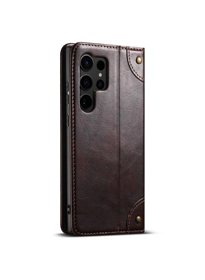 Suteni Case For Samsug Galaxy S24 Ultra 5G Baroque Calf Texture Buckle Wallet Leather Phone Case - Image 4