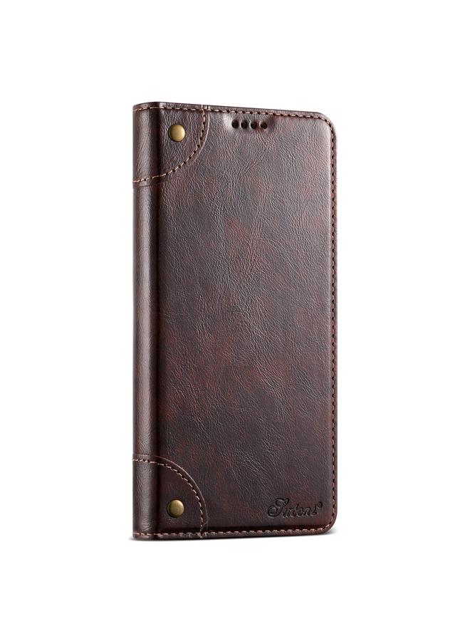 Suteni Case For Samsug Galaxy S24 Ultra 5G Baroque Calf Texture Buckle Wallet Leather Phone Case - Image 3