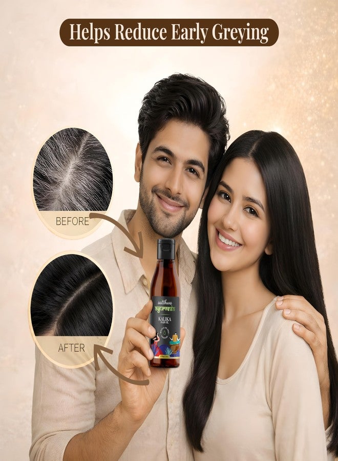 Satthwa Kalika Hair Oil 150ml | Ayurvedic Oil for Grey Hair | With Amla, Hibiscus & Bhringraj | Helps Reduce Greying, Strengthen Roots & Add Shine - Image 3