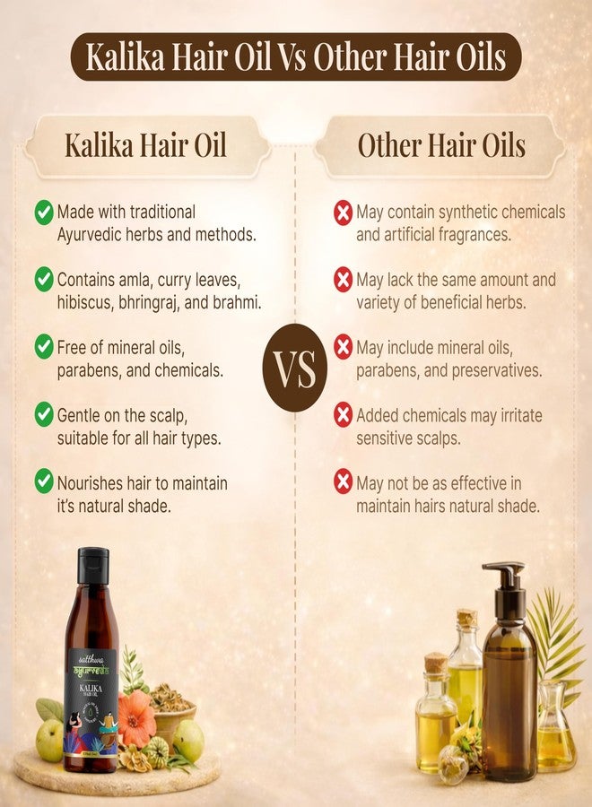 Satthwa Kalika Hair Oil 150ml | Ayurvedic Oil for Grey Hair | With Amla, Hibiscus & Bhringraj | Helps Reduce Greying, Strengthen Roots & Add Shine - Image 4