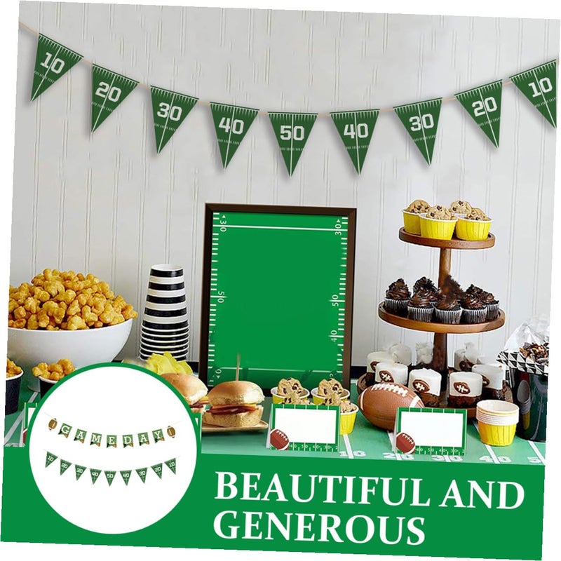 Football Garland and Wall Banner Set of 2 Party Decor String Flags for Rugby Birthday - Image 5