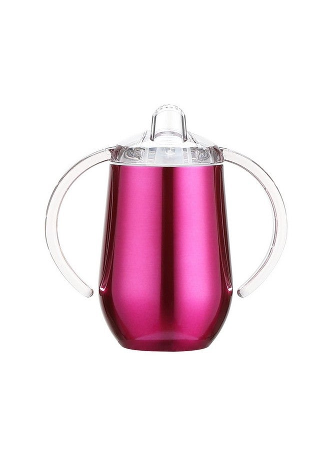 Buumin Stainless Steel Straw Sippy Cup with Handles & Silicone Lids,10 oz BPA Free Double Wall Vacuum Insulated Sippy Cup Mug Tumbler Toddler Straw Cups for boys and girls Non-Spill Sippy Cups - Image 1