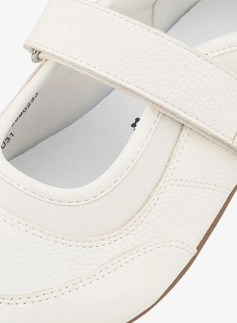Lee Cooper WHITE Girls Hook & Loop Mary Jane School Sneakers for Women | Best Price UAE