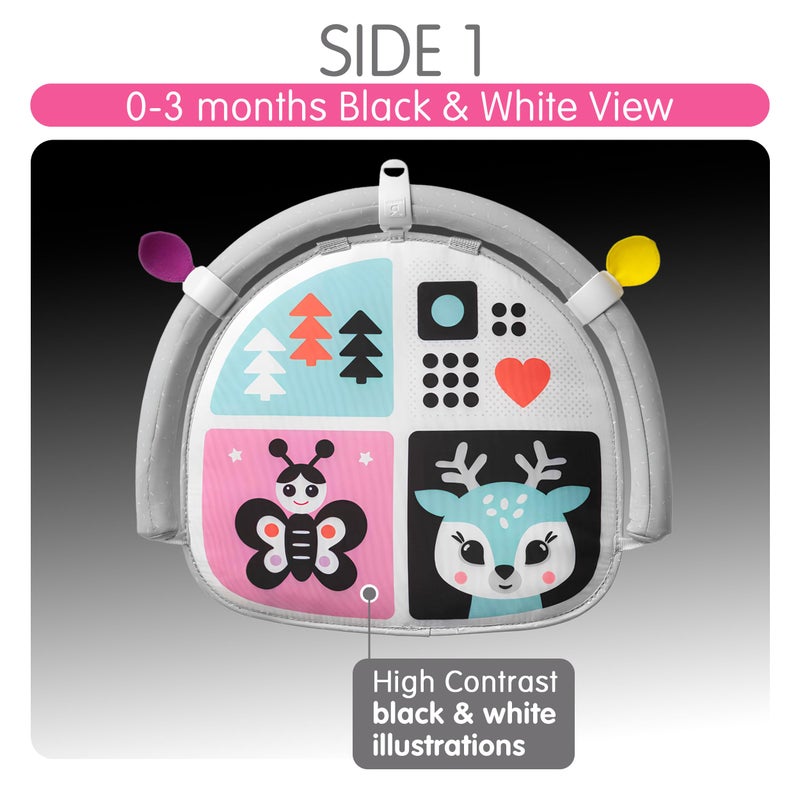 BENBAT Car Seat Toys for Babies - Double Sided Rear Facing Carseat Toy with Baby Mirror for Infants Girls and Boys 0-18 Months, Pink - Image 3